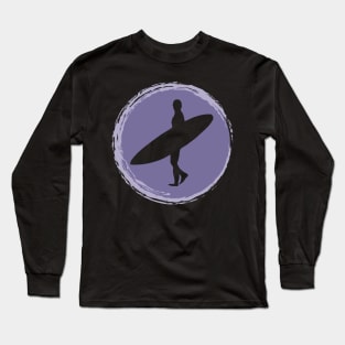 Surfer Silhouette in a Wave Long Sleeve T-Shirt